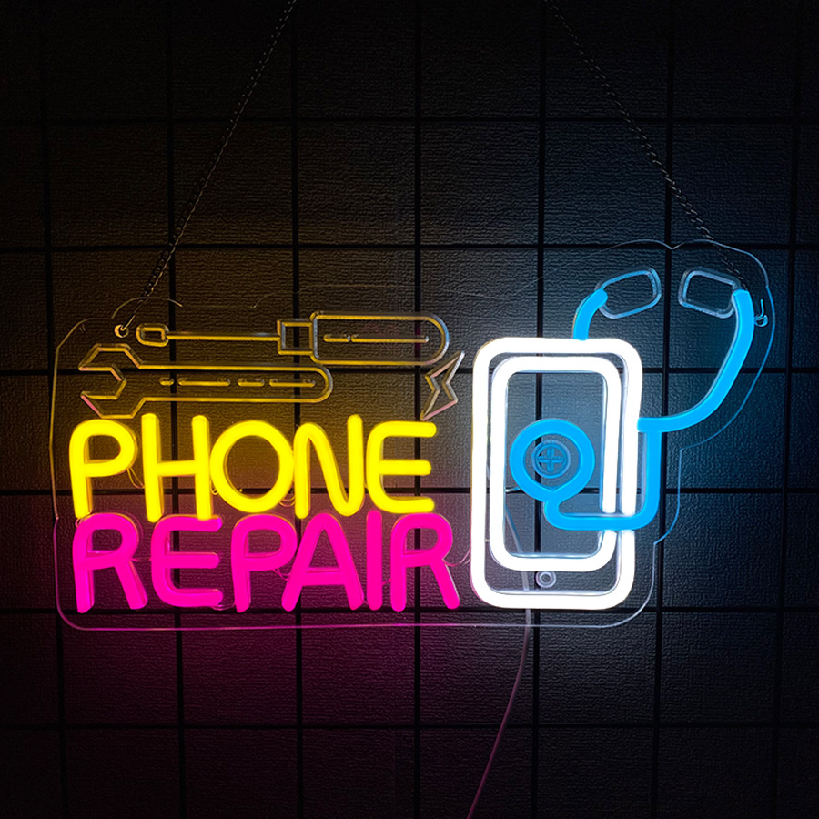 Electronics Repair Store - Neonowy szyld naprawy telefonów do dekoracji