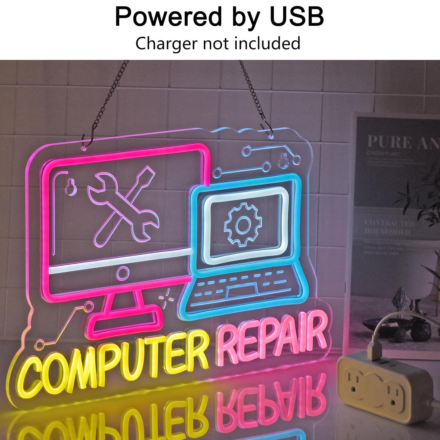 Neonowy szyld naprawa komputer – Electronics Repair Store recenzja i cena