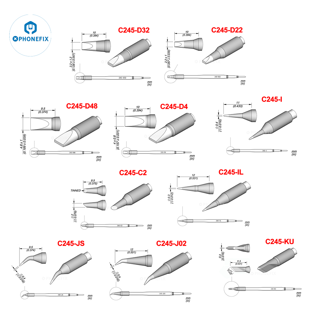 OEM C245 C470 Series Tips C245 – Electronics Repair Kit With Soldering Iron recenzja i cena